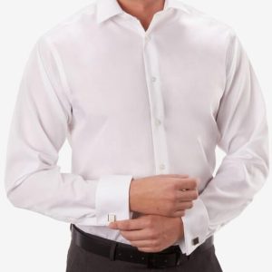 White Formal Shirt, Cutaway Collar Full Sleeves with French cuff | Milordsmenswear