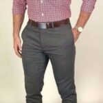 Red Semi-Formal Check Shirt, Full Sleeves