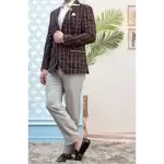 Blazer, Brown Checked, Single Breasted