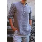 Grey Linen Short Kurta