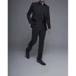 Matt Black Suit, Single Breasted 2 Piece