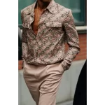 Party Shirt, Printed , Double Flap Pocket, Full Sleeves