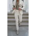 Pastol Suit, Biege, Single Breasted