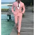 Pastol Suit, Light Pink, Single Breasted