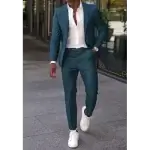 Pastol Suit, Ocean Blue, Single Breasted