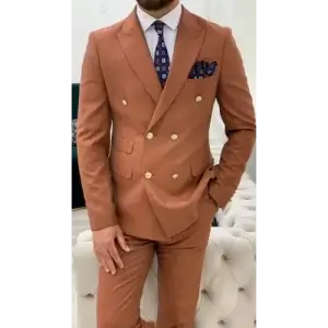 Pastol Suit, Orange, Double Breasted