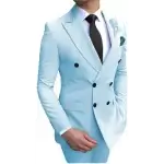 Pastol Suit, Sky Blue, Double Breasted.