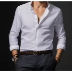 Premium Cotton White Shirt, Classic Collar, Full Sleeves 1