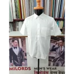 Premium Cotton White Shirt, Spread Collar, Half Sleeves