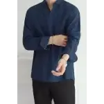 Solid Blue Short Kurta