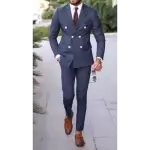 Striped Suit, Double Breasted, Peak Lapel.1