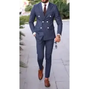 Striped Suit, Double Breasted, Peak Lapel.1