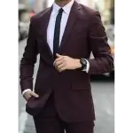 Tailored Wine Suit, Single Breasted