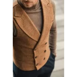 Vest, Double Breasted, 6X3 Buttons, Peak Lapel, Straight Bottom