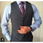 Vest, Single Breasted, Notch lapel, 5 Buttons with Point Bottom