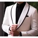 Wedding Suit, Satin Piped Shawl Lapel. 2 Piece
